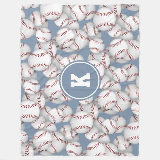 jongens meisjes honkbalsoftbalpatroon monogrammen fleece deken (Voorkant)