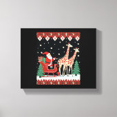 Jongens Meisjes Kerstman Giraffe slee rijdt Lelijk Canvas Afdruk (Voorkant)