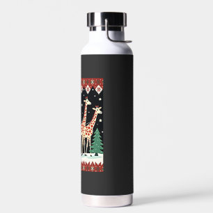 Jongens Meisjes Kerstman Reizend op Giraffe slee l Waterfles