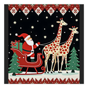 Jongens Meisjes Kerstman Ridder Giraffe slee Ugly Perfect Poster