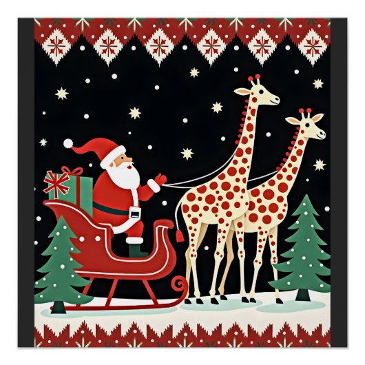 Jongens Meisjes Kerstman Ridder Giraffe slee Ugly  Perfect Poster (Voorkant)
