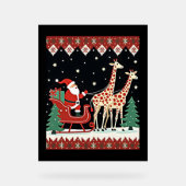 Jongens Meisjes Kerstman Rijden Giraffe Sleigh Ugl Acryl Bord (Voorkant)
