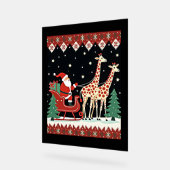 Jongens Meisjes Kerstman Rijden Giraffe Sleigh Ugl Acryl Bord (Hoek)