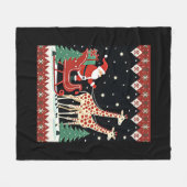 Jongens Meisjes Kerstman Rijden Giraffe Sleigh Ugl Fleece Deken (Voorkant (Horizontaal))