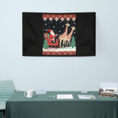 Jongens Meisjes Kerstman Rijden Giraffe Sleigh Ugl Spandoek (Beurs)