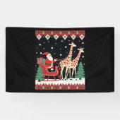 Jongens Meisjes Kerstman Rijden Giraffe Sleigh Ugl Spandoek (Horizontaal)