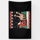 Jongens Meisjes Kerstman Rijden Giraffe Sleigh Ugl Spandoek (Verticaal)