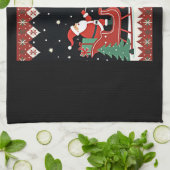 Jongens Meisjes Kerstman Rijden Giraffe Sleigh Ugl Theedoek (Gevouwen)