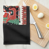 Jongens Meisjes Kerstman Rijden Giraffe Sleigh Ugl Theedoek (Quarter Fold)