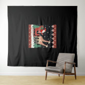 Jongens Meisjes Kerstman Rijden Giraffe Sleigh Ugl Wandkleed (In Situ (horizontaal))