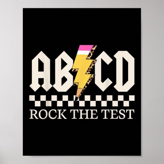 Jongens Meisjes Kinder Docenten Rock de Test ABCD  Poster (Voorkant)