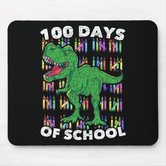 Jongens Meisjes Kinder Student T Rex 100 dagen van Muismat (Voorkant)