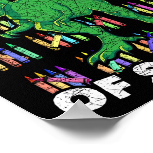 Jongens Meisjes Kinder Student T Rex 100 dagen van Poster (Hoek)