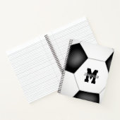 jongens meisjes monogram voetbal spiraal notitieboek (Binnen)