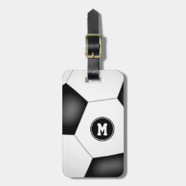 jongens meisjes monogrammen voetbaltas bagagelabel