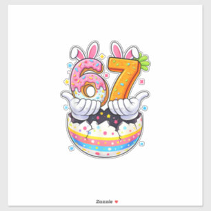 Jongens Meisjes Pasen Eieren Grappige Konijn Zes Z Sticker