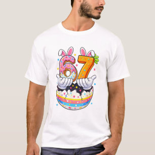 Jongens Meisjes Pasen Eieren Grappige Konijn Zes Z T-shirt