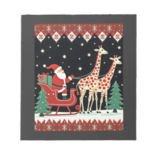 Jongens Meisjes Sinterklaasrijdende Giraffe slee U Notitieblok