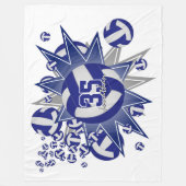 jongens meisjes sporadisch blauw witvolleybal blow fleece deken (Voorkant)