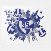 jongens meisjes sporadisch blauw witvolleybal blow fleece deken (Voorkant (Horizontaal))