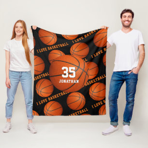 jongens meisjes sport Ik hou van basketbalpatroon Fleece Deken