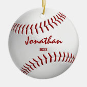 jongens meisjes sportcadeaus honkbalsoftball keramisch ornament (Voorkant)