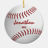 jongens meisjes sportcadeaus honkbalsoftball keramisch ornament (Achterkant)