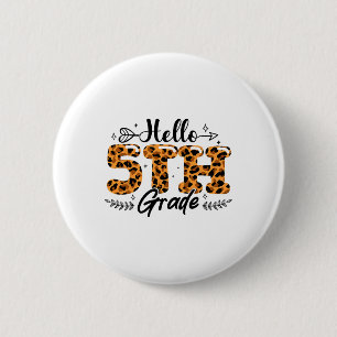 Jongens Meisjes Terug naar school Hallo 5e klas Lu Ronde Button 5,7 Cm