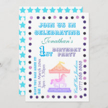 Jongens/Meisjes Uitnodiging op dag - Carrouselthem