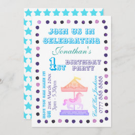 Jongens/Meisjes Uitnodiging op dag - Carrouselthem