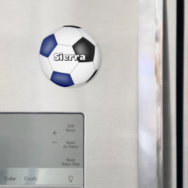 Jongens Meisjes Voetbal Blauw Zwart Team Kleuren Magneet