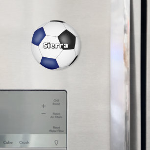 Jongens Meisjes Voetbal Blauw Zwart Team Kleuren Magneet