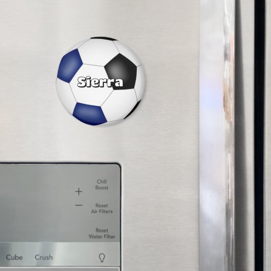 Jongens Meisjes Voetbal Blauw Zwart Team Kleuren Magneet (Insitu (Koelkast))