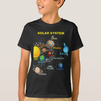 Jongens Meisjes - Zonnestelsel Graphic Planets Spa T-shirt