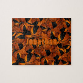 Jongens Meisjes Zwart sinaasappel Basketbal Team K Legpuzzel