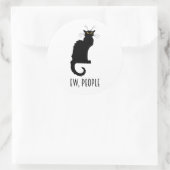 Jongens, mensen grappig  zwart kat ronde sticker (Tas)