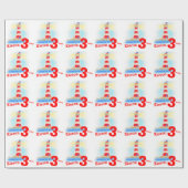 Jongens met de naam geschilderde vuurtoren, 3e ver cadeaupapier (Vlak)