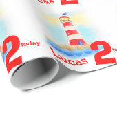 Jongens met de naam geschilderde vuurtoren, tweede cadeaupapier (Rol Hoek)