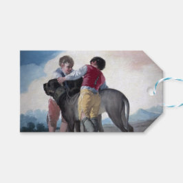 Jongens met een Mastiff Dog (door Francisco Goya) Cadeaulabel