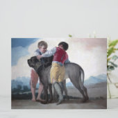 Jongens met een mastiff hond kaart (Staand voorkant)