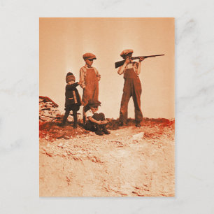 Jongens met  foto van Rifle Briefkaart