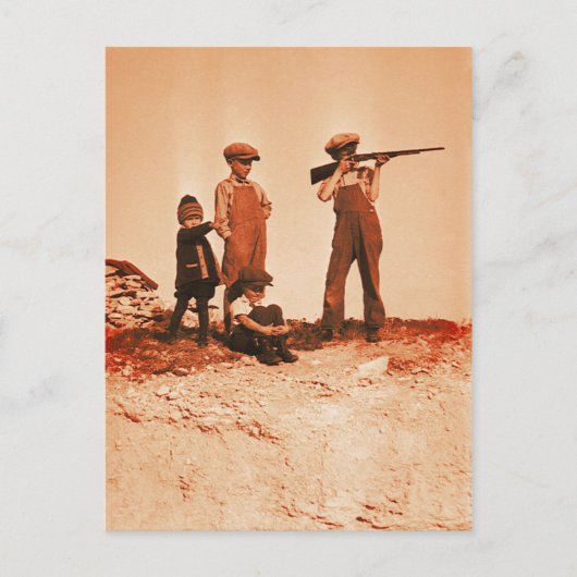 Jongens met foto van Rifle Briefkaart (Voorkant)