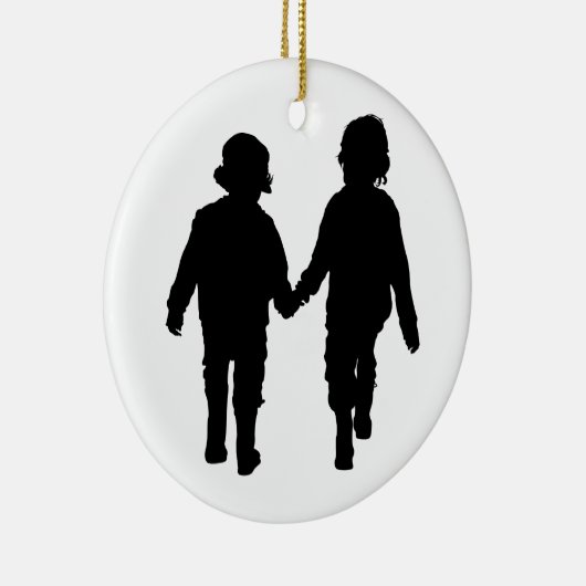 Jongens met handpalen keramisch ornament (Rechts)