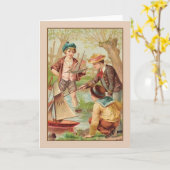  jongens met Speelgoed-bootjes noteren Kaart (Gele Bloem)