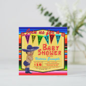 Jongens Mexicaanse Fiesta Baby Douche Uitnodiginge Kaart (Staand voorkant)