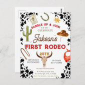 Jongens Mijn Eerste Rodeo Cowboy 1e Verjaardag Briefkaart (Voorkant / Achterkant)