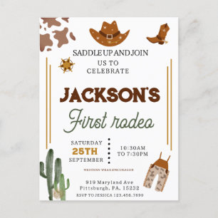 Jongens Mijn Eerste Rodeo Cowboy 1e Verjaardag Briefkaart