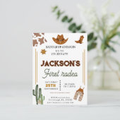 Jongens Mijn Eerste Rodeo Cowboy 1e Verjaardag Briefkaart (Staand voorkant)