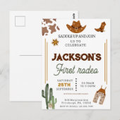 Jongens Mijn Eerste Rodeo Cowboy 1e Verjaardag Briefkaart (Voorkant / Achterkant)