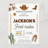 Jongens Mijn Eerste Rodeo Cowboy 1e Verjaardag Briefkaart (Voorkant)